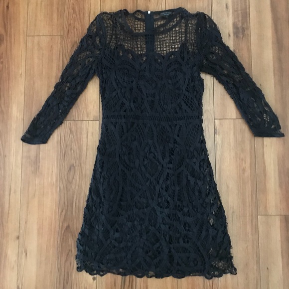 Rag & Bone Nancy Black Crochet Lace Net Dress - Picture 2 of 6